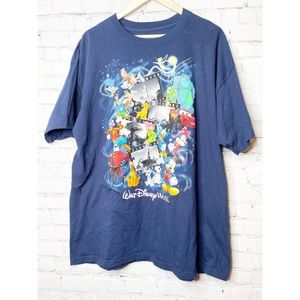 WALT DISNEY WORLD Movie Characters Tee Men's 2XL